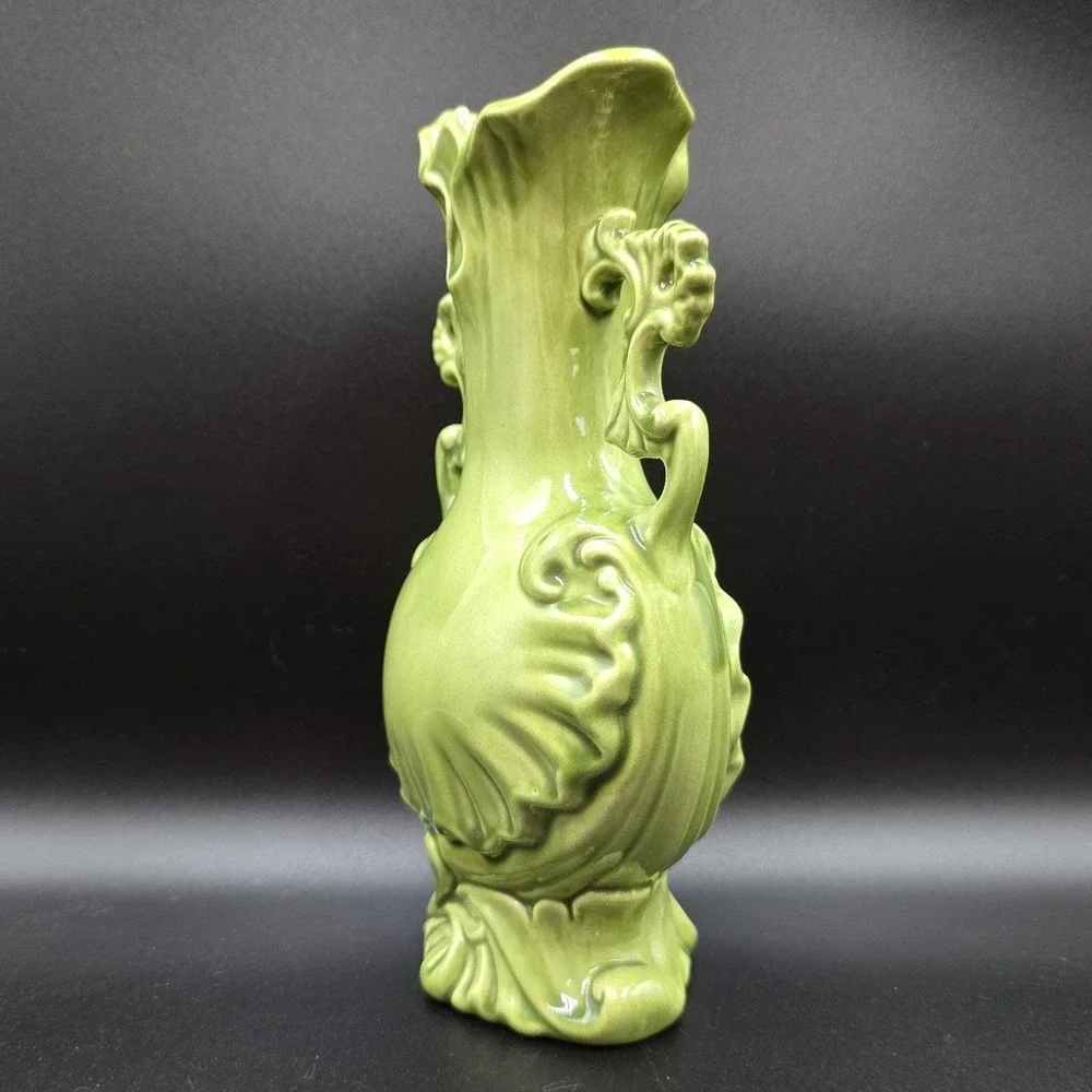 Handmade‎ Green Art Pottery Vase 9